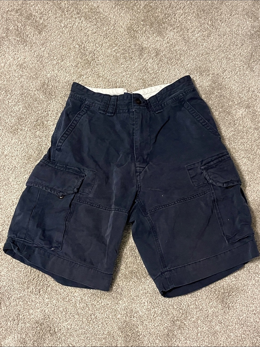 Ralph Lauren Navy Blue Cargo Shorts with Multiple Pockets
